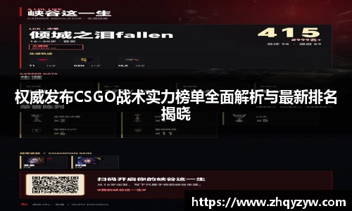 mk电竞权威发布CSGO战术实力榜单全面解析与最新排名揭晓